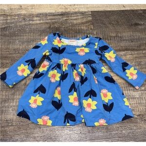 Hanna Andersson Long Sleeve Dress  Size 6-12 Months 70cm Daffodil Print